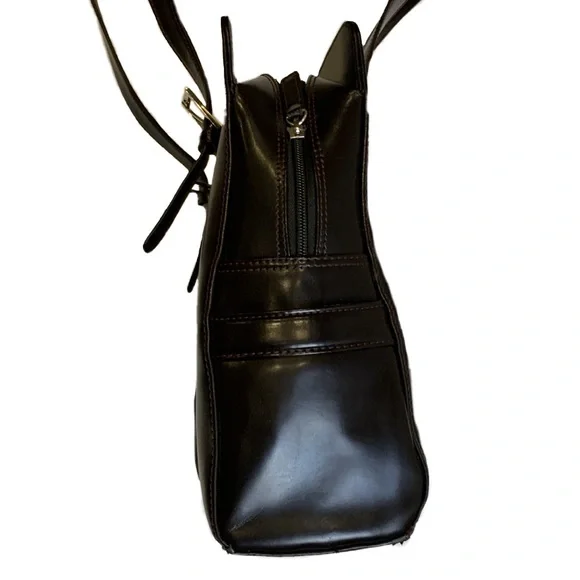 Franklin Covey Brown Leather Laptop Tablet Briefcase - Picture 3 of 16